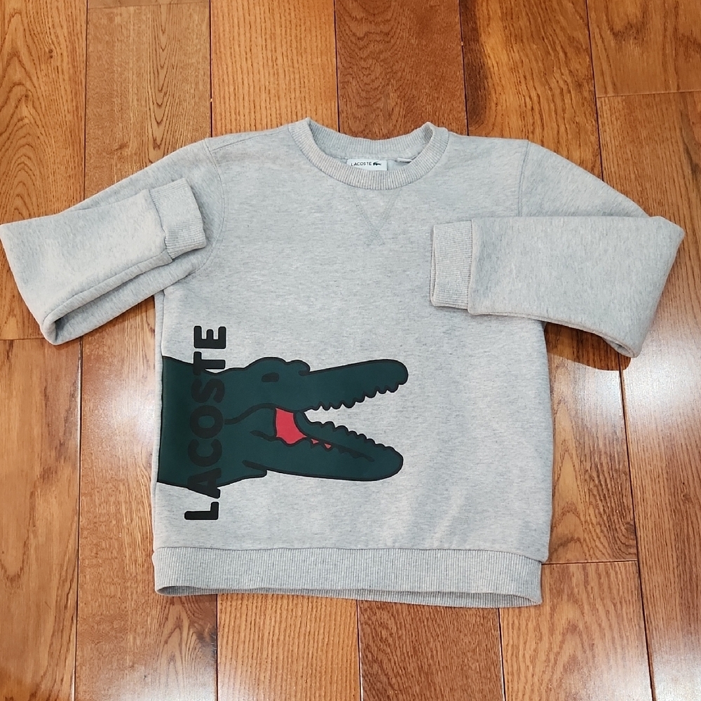 Lacoste Gray Sweatshirt with Crocodile Graphic